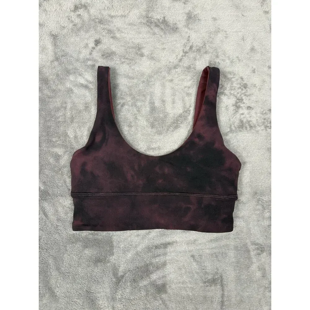 Lululemon Women's‎ Reversible Maroon and Black Camo Bra Size 4 - Picture 3 of 5
